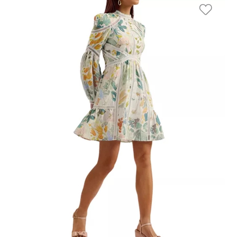Ted Baker Tealan Floral Linen Dress, Size 0